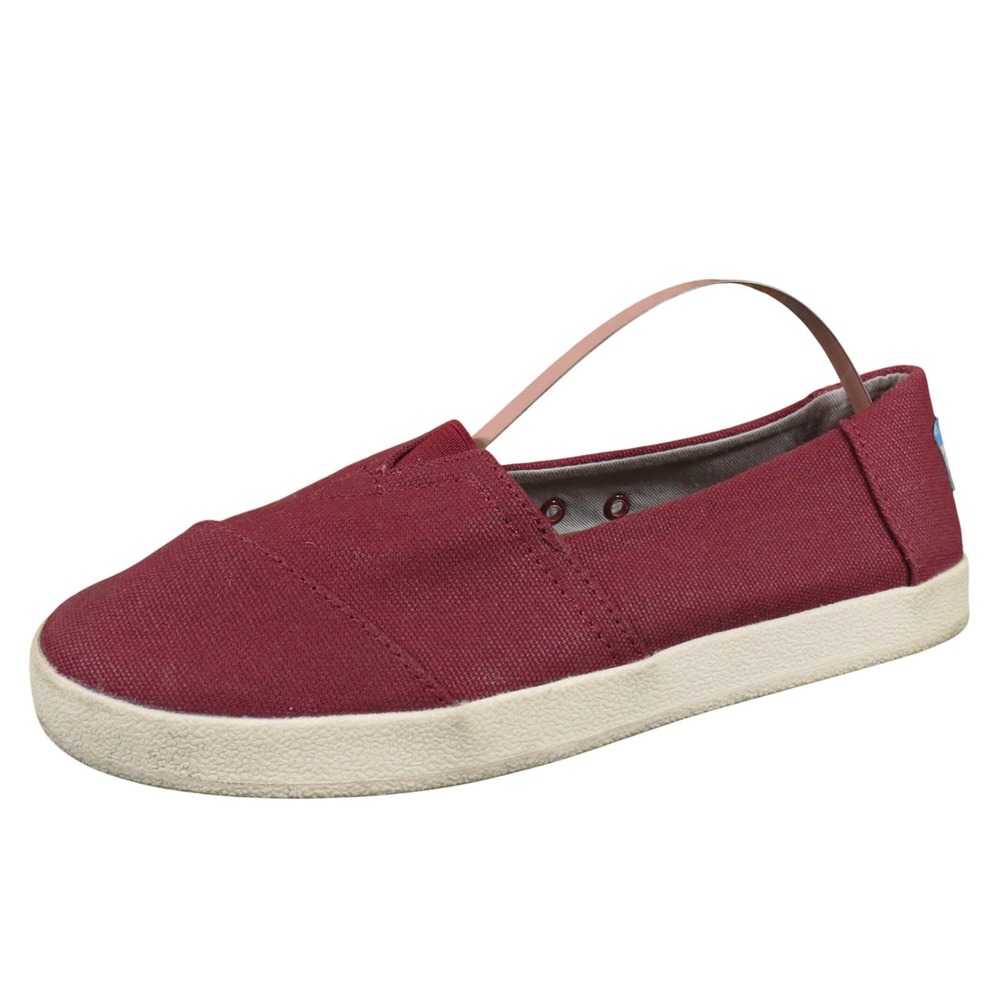 TOMS Avalon Women Slip-On Sneakers Size 6 Burgundy Canvas Casual‎ Comfort Daily